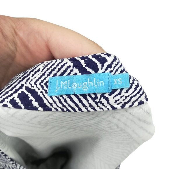 J McLaughlin  3/4 Sleeve V-neck Sheath Dress Size XS Geometric Chevron Catalina - Picture 11 of 11